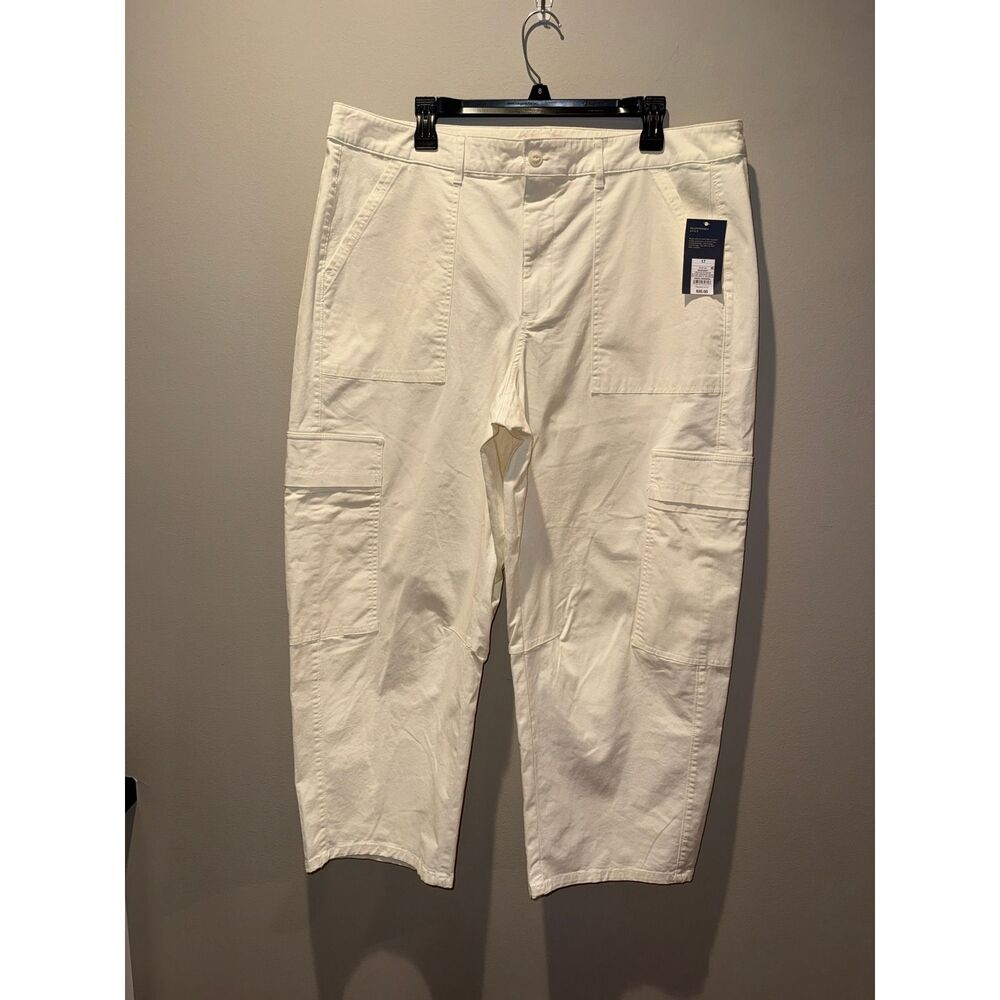 Universal Thread Womens High-Rise Cargo Pants Cream Off-White Size 17 NWT